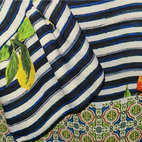 Zac & Rachel Floral Fruit Stripe Print Blouse - Picture 6 of 8